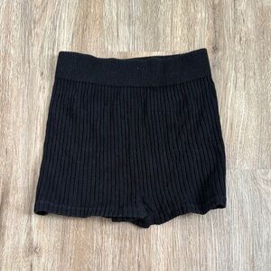 Black Ribbed Women's Booty Shorts
